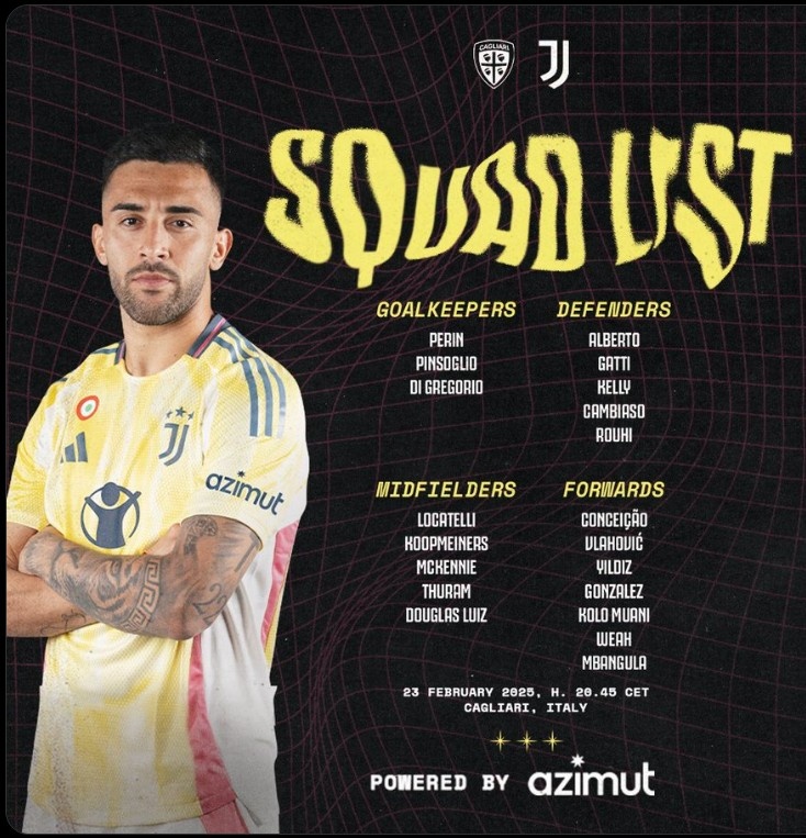 尤文本輪意甲大名單：穆阿尼領(lǐng)銜&道格拉斯-路易斯復(fù)出，維加缺席