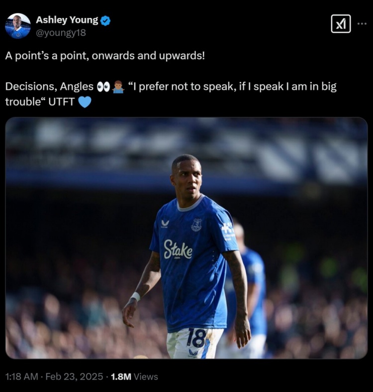 不滿判罰？阿什利揚(yáng)引用穆帥名言：我寧愿不說話，說了會有大麻煩