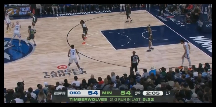 很突然！森林狼5分30秒內(nèi)轟出21-2攻擊波 一舉抹平場上分差