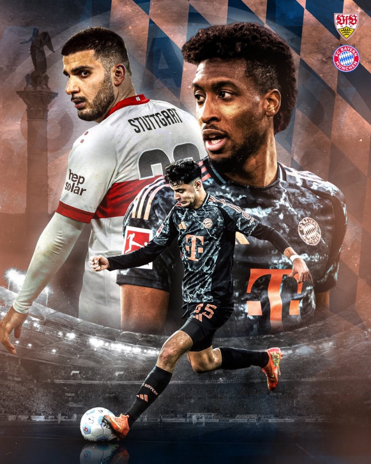 拜仁發(fā)布客戰(zhàn)斯圖加特海報(bào)：科曼、帕夫洛維奇、翁達(dá)夫出鏡