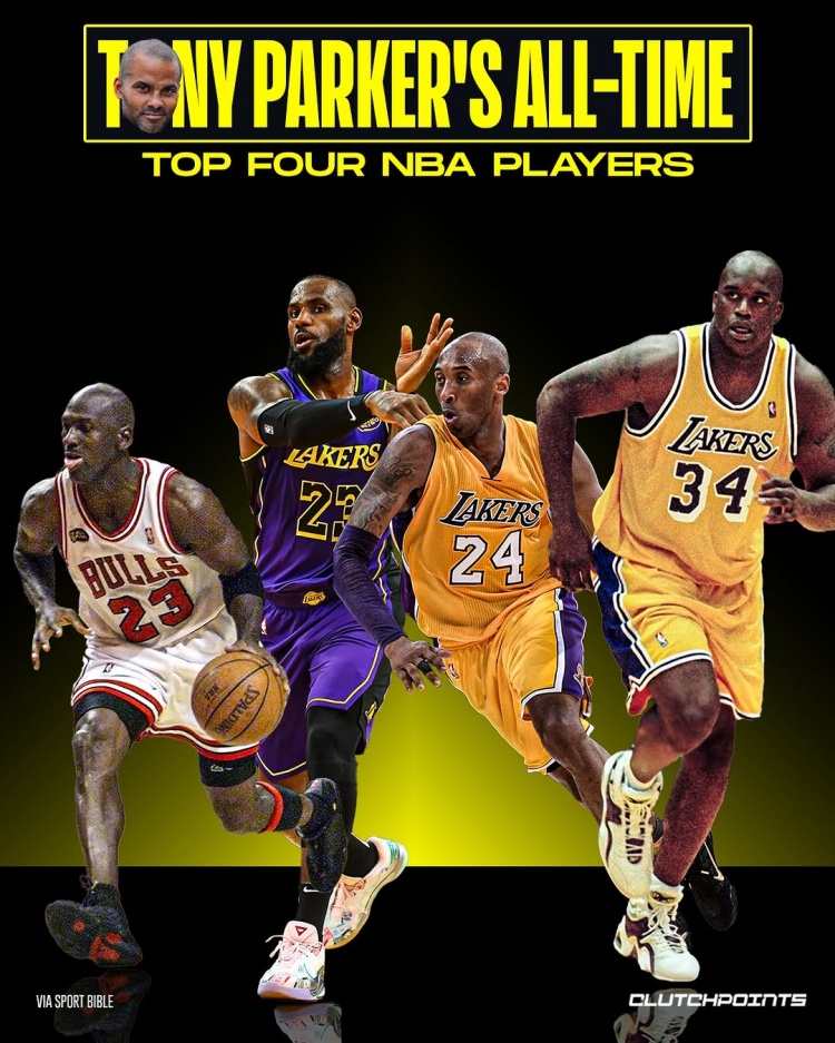 托尼-帕克評(píng)歷史前四：?jiǎn)痰?、詹姆斯、科比、奧尼爾