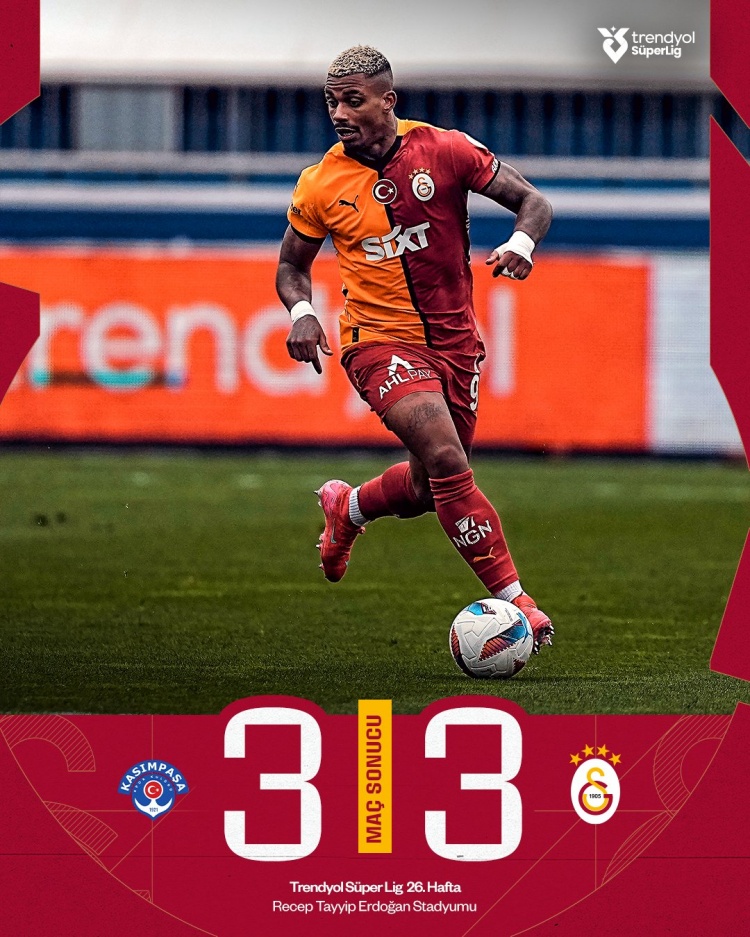 奧斯梅恩雙響加拉塔薩雷3-3遭卡斯帕薩逼平，先賽領(lǐng)先費內(nèi)巴切7分