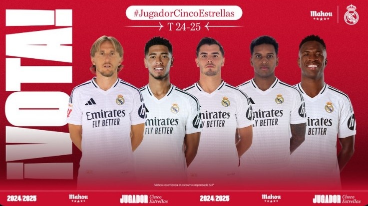 皇馬2月最佳球員候選：維尼修斯、貝林厄姆、 莫德里奇在列