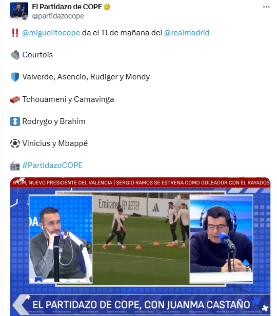 這也太早了！西媒提前一天透露皇馬首發(fā)：巴爾韋德、卡馬文加先發(fā)