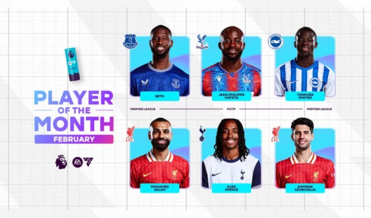 英超2月最佳候選：貝托、馬特塔、明特、薩拉赫、斯賓塞、索博