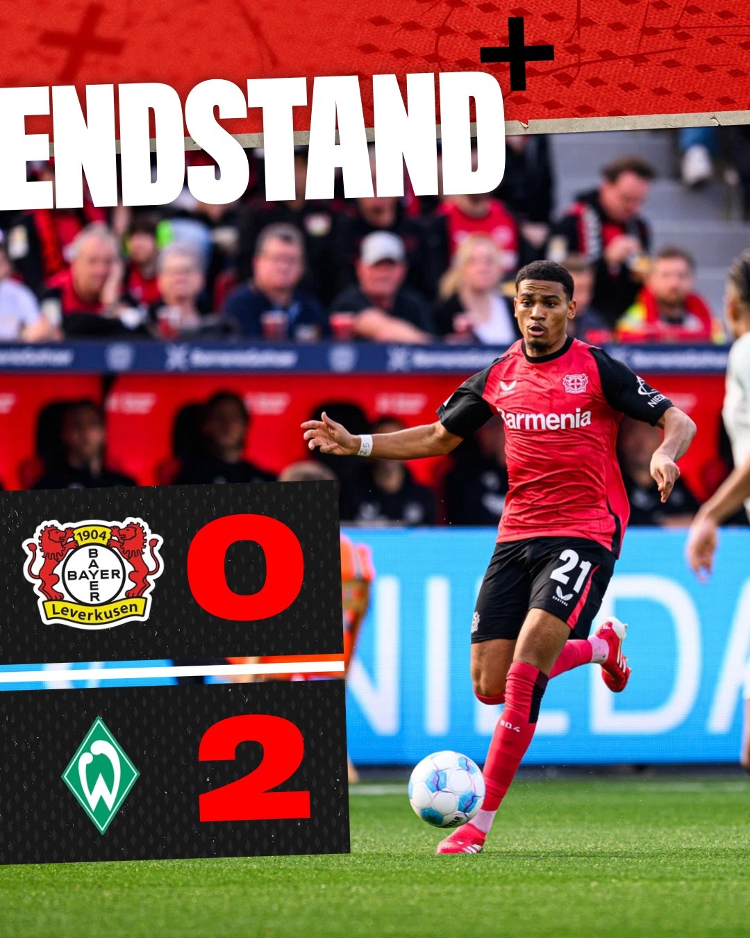 大型翻車現(xiàn)場！勒沃庫森德甲23輪不敗被終結(jié)，上次輸是半年前