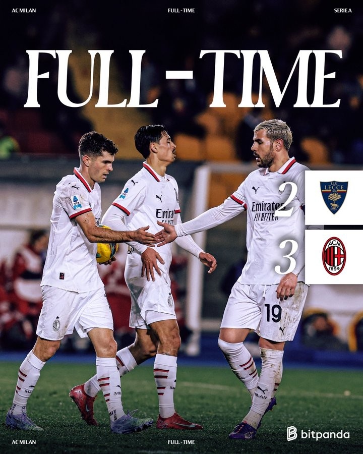 意甲兩次領(lǐng)先米蘭至少2球但被翻盤(pán)，萊切是歷史唯一一隊(duì)