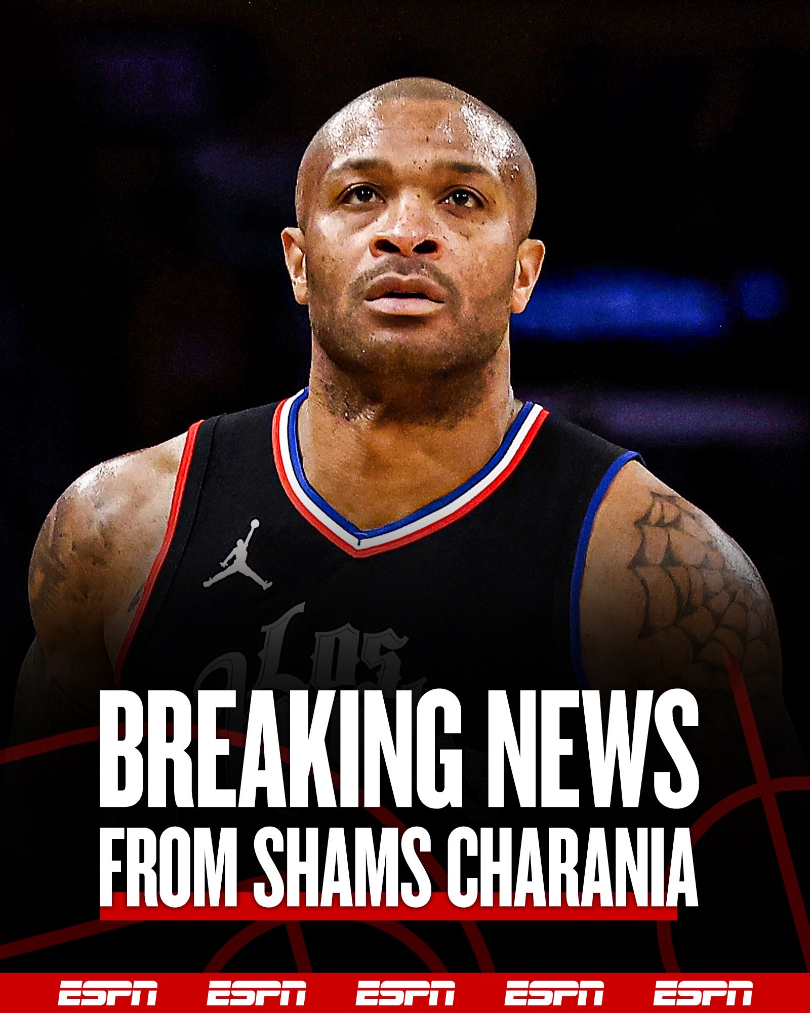 最后一搏！Shams：39歲老將PJ-塔克將與尼克斯簽下一份十天短合同