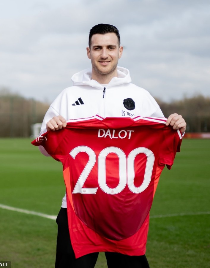 達(dá)洛特迎曼聯(lián)生涯200場(chǎng)里程碑，此前已貢獻(xiàn)7球13助攻