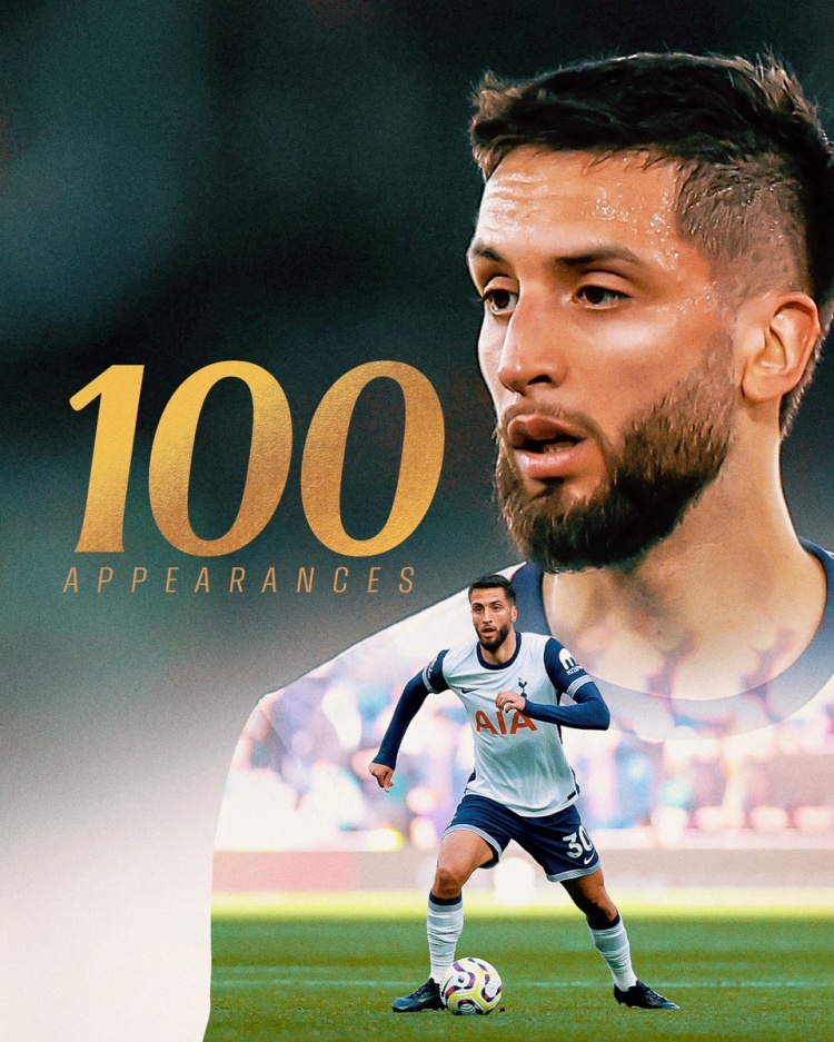 里程碑！本坦庫爾代表熱刺出戰(zhàn)100場(chǎng)正式比賽，貢獻(xiàn)9球8助攻