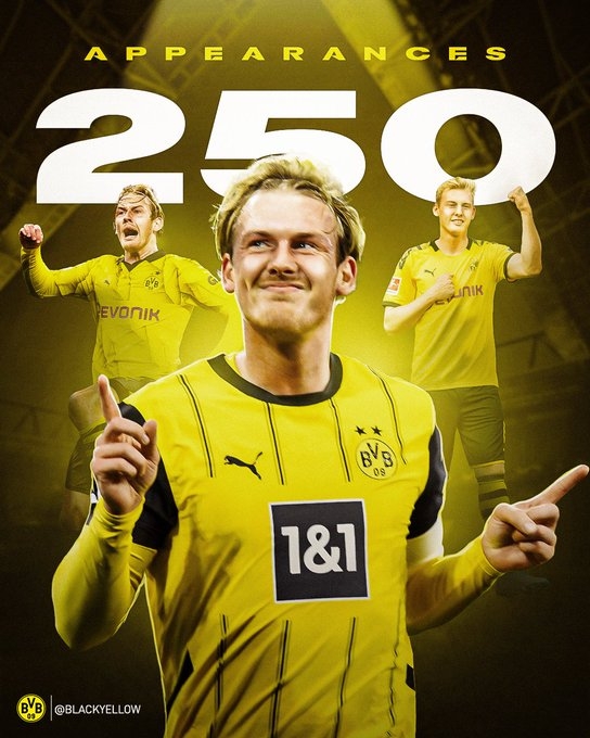 布蘭特多特生涯250場里程碑，前249場貢獻44球60助攻獲2冠