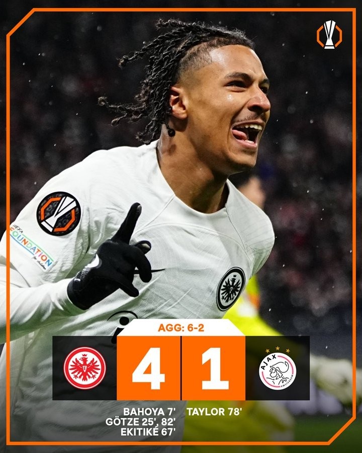 雙殺阿賈克斯！法蘭克福歐聯(lián)淘汰賽已連續(xù)9場(chǎng)不敗，創(chuàng)隊(duì)史紀(jì)錄