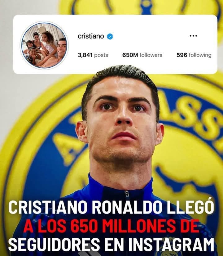 超級(jí)頂流！C羅ins粉絲數(shù)超6.5億，成全球首位粉絲數(shù)超6.5億的人！