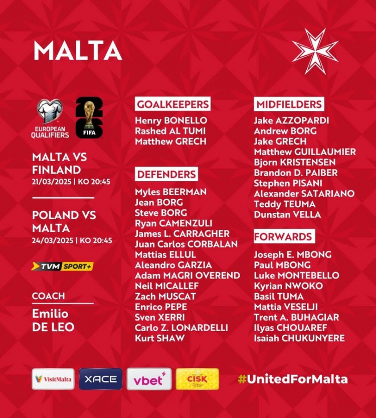 卡拉格兒子詹姆斯-卡拉格被馬耳他國家隊征召，將隨隊出戰(zhàn)世預賽