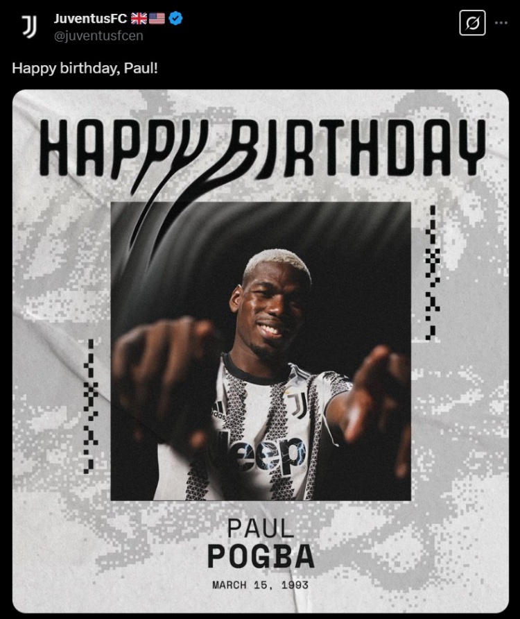 何時回歸球場？尤文官方祝博格巴32歲生日快樂，隨隊4奪意甲冠軍