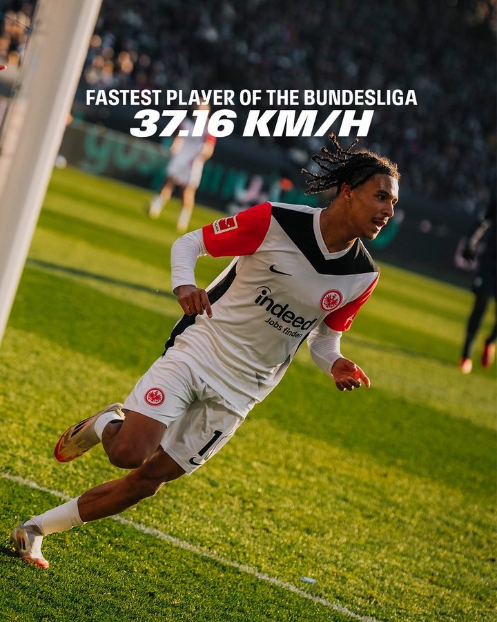 37.16公里/小時！法蘭克福前鋒巴霍亞創(chuàng)造德甲歷史最快速度紀錄