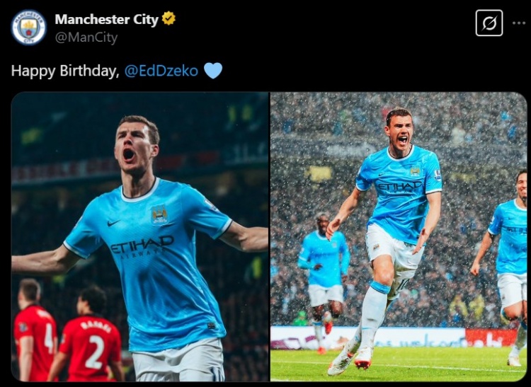 曾隨隊(duì)5奪冠軍，哲科迎39歲生日，曼城官推曬照送生日祝福