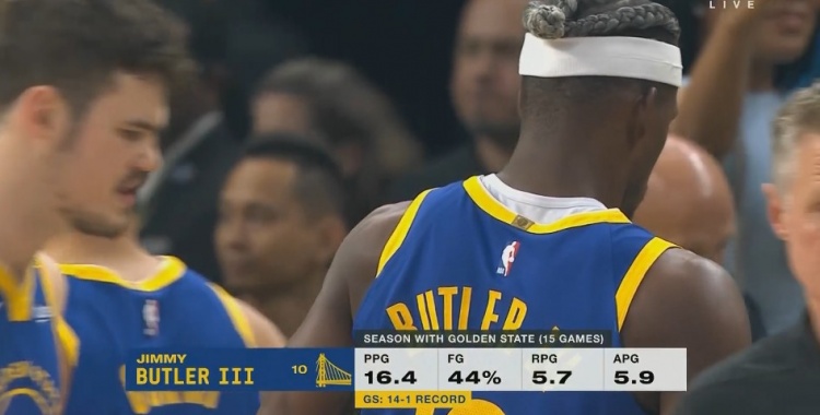 硬！巴特勒為勇士出戰(zhàn)15場 場均16.4分5.7板5.9助&戰(zhàn)績14勝1負(fù)