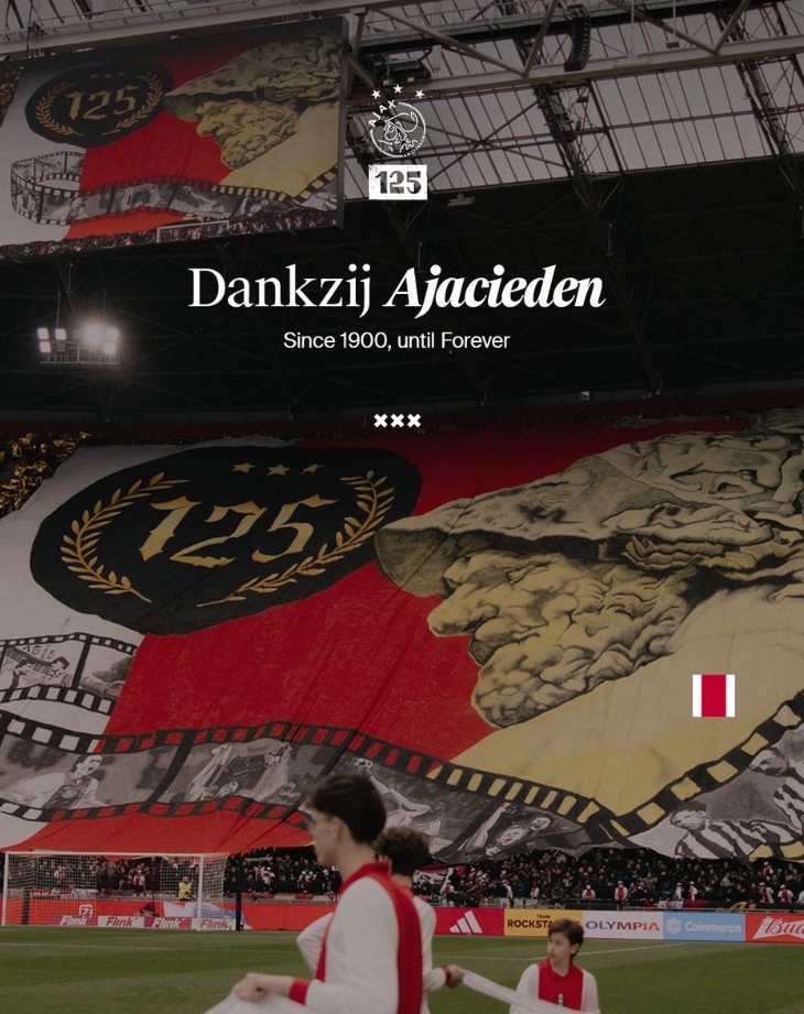 坐擁4座歐冠&36次荷甲冠軍，阿賈克斯迎建隊(duì)125周年紀(jì)念日