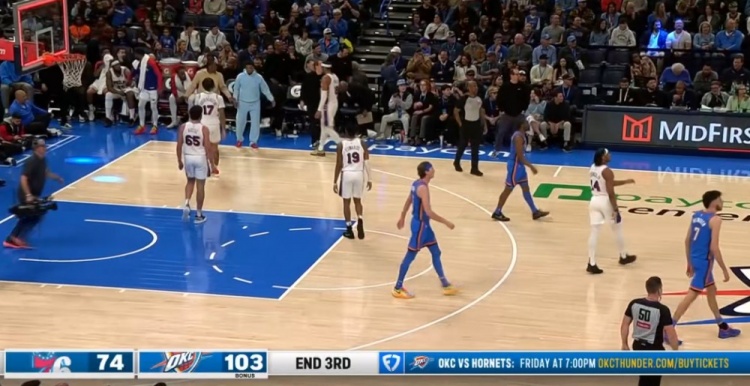 多名主力輪休！雷霆三節(jié)破百 103-74領(lǐng)先76人29分