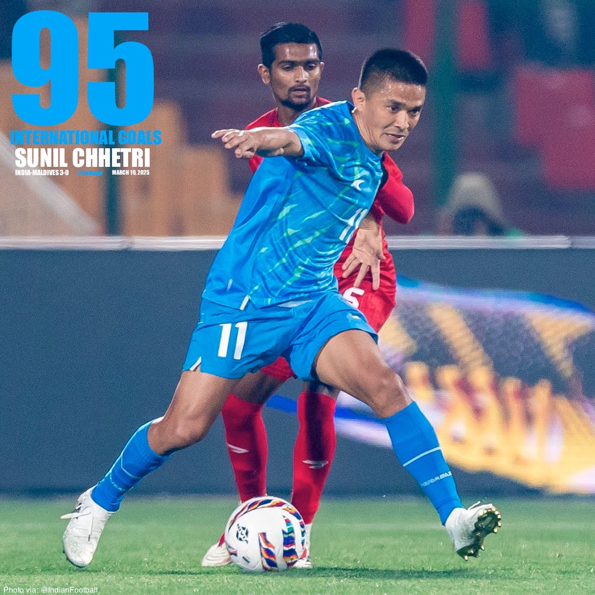 40歲印度傳奇切特里回歸國家隊(duì)首場破門！現(xiàn)役國家隊(duì)95球僅次梅羅