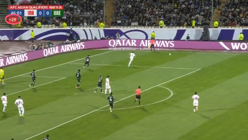 上半場補(bǔ)時(shí)29分鐘！伊朗vs阿聯(lián)酋因球場照明中斷，目前已恢復(fù)進(jìn)行