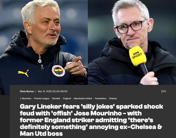 萊因克爾：以前我和穆里尼奧關(guān)系不錯(cuò)，但不知怎么他就不理我了