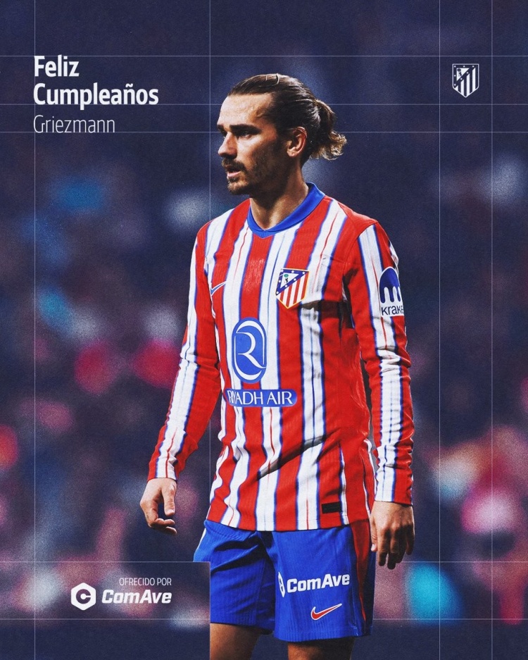 本賽季42場16球7助攻！馬競官方為格列茲曼34歲生日送上祝賀