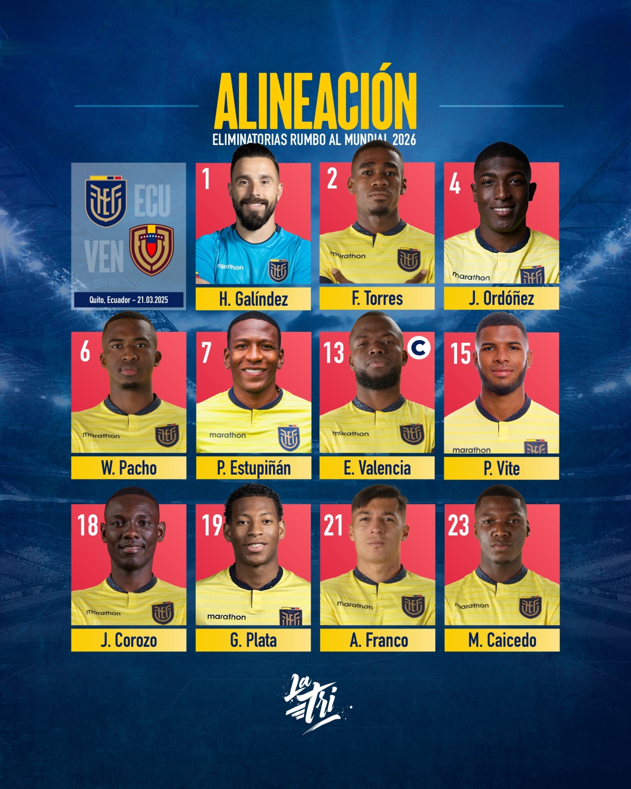 厄瓜多爾vs委內(nèi)瑞拉首發(fā)：凱塞多、埃斯圖皮尼安、帕喬先發(fā)