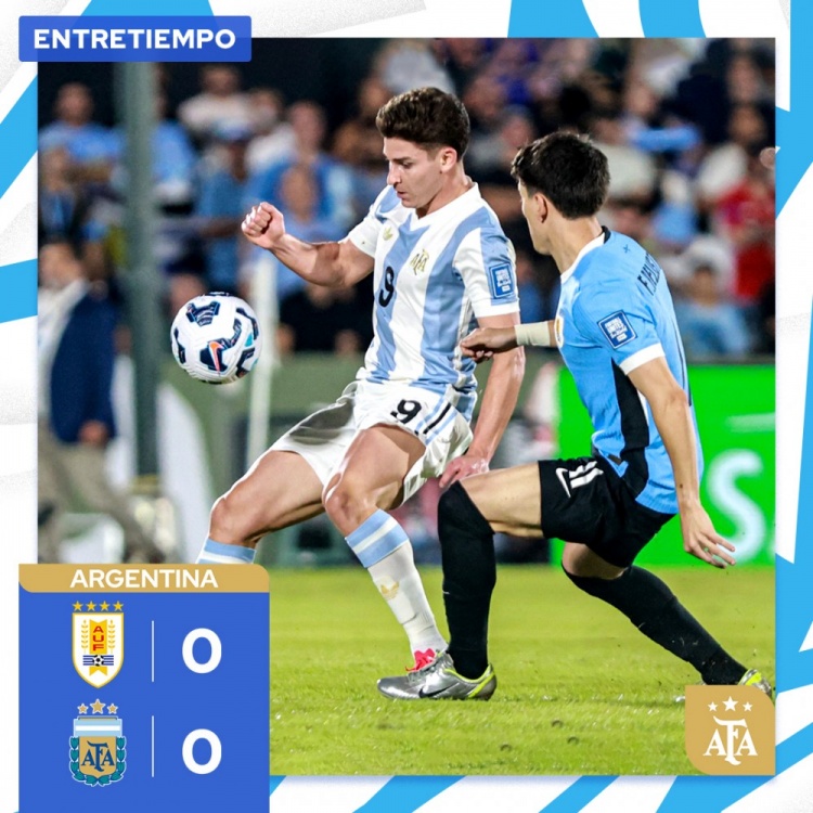 半場-烏拉圭0-0阿根廷 梅西缺陣兩隊(duì)場面焦灼僅2射正