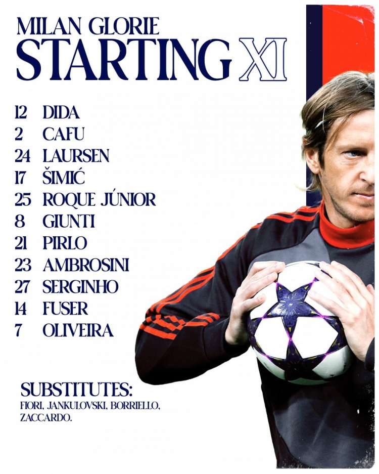 熱刺vs米蘭傳奇賽首發(fā)：皮爾洛領(lǐng)銜，貝巴、卡福、安布羅西尼先發(fā)