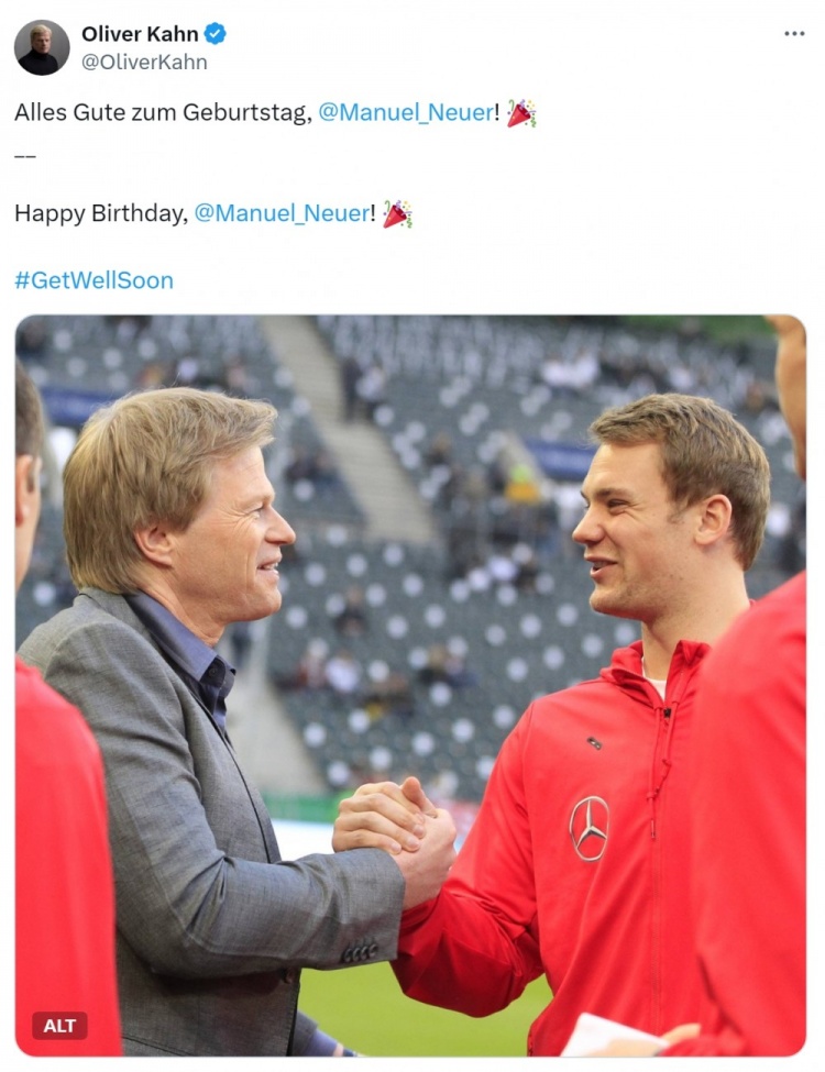 兩位門神！諾伊爾迎來(lái)39歲生日，卡恩社媒曬合照送上祝福