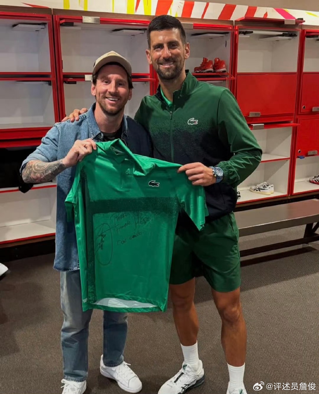 詹俊曬梅西&德約合照：兩位不老傳奇！首次看見梅西現(xiàn)場觀看網(wǎng)球