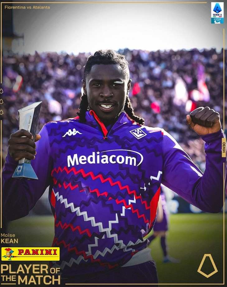 長途奔襲破門，官方：小基恩當(dāng)選佛羅倫薩1-0亞特蘭大最佳球員