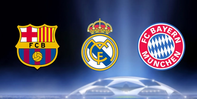 歐冠歷史總晉級八強次數(shù)：皇馬39次、拜仁34次、巴薩24次列前三